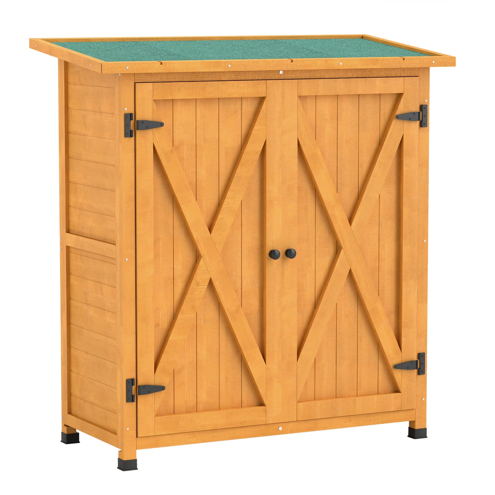46.5 x 97cm Compact Wooden Storage Shed - Yellow