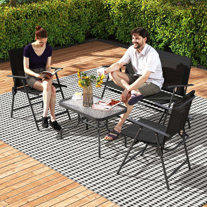 Outsunny 4 Pieces Patio Furniture Set - Black