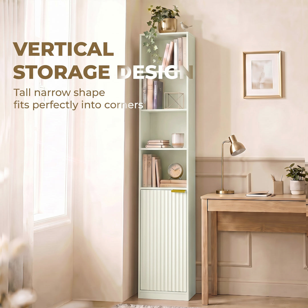 Bookcase Adjustable Shelf Bookshelf Anti-Tip Hardware 6-Tier Storage C