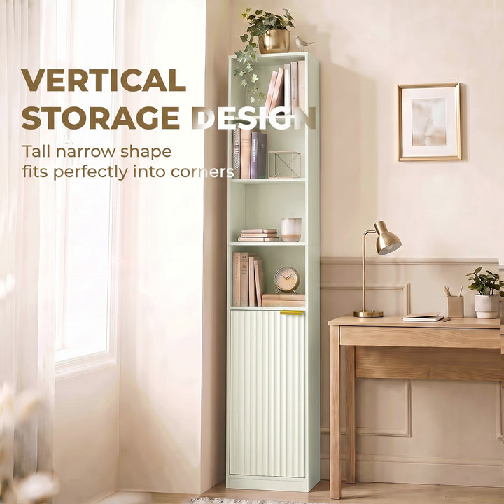 Bookcase Adjustable Shelf Bookshelf Anti-Tip Hardware 6-Tier Storage C