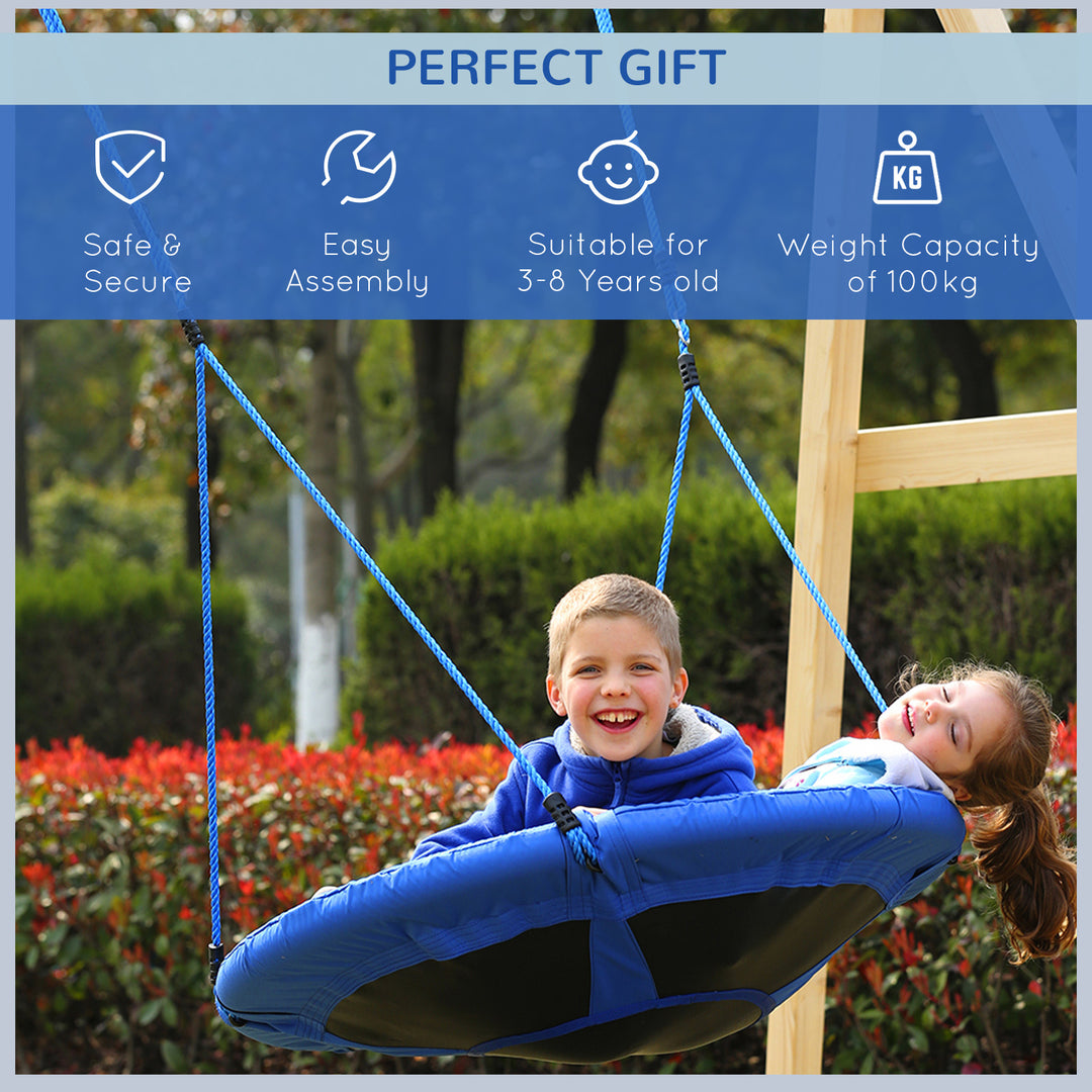 MCL Kid Nest Swing Seat Saucer Tree Swing 40 Inch/100cm for Outdoor Indoor Blue