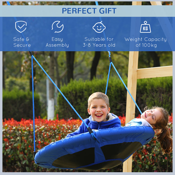 Kid Nest Swing Seat Saucer Tree Swing 40 Inch/100cm for Outdoor Indoor Blue