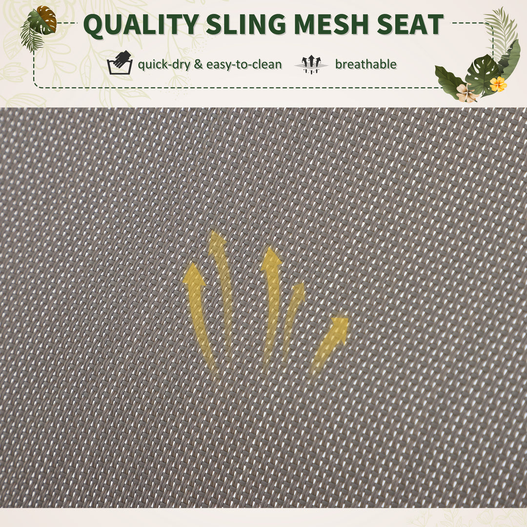 MCL Outdoor Orbital Lounger Zero Gravity Patio Chaise Sun Lounger Foldable Rocking Chair with Pillow, Grey