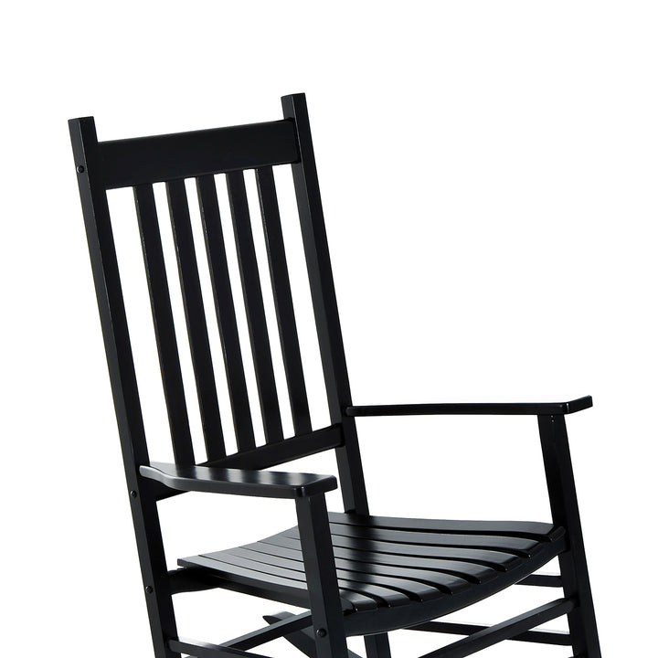 Outdoor Porch Rocking Chair Armchair Wooden Patio Rocker Balcony Deck Garden Seat Black