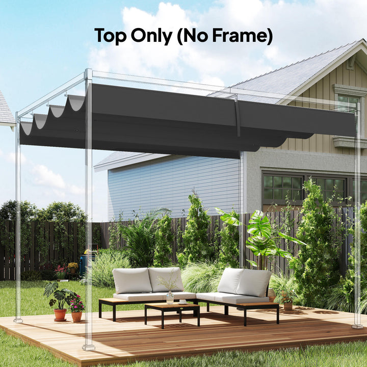 Retractable Pergola Canopy Only, 3.92 x 3.5 m, UV30+ Replacement Canopy Cover for 4 x 3 m Pergola
