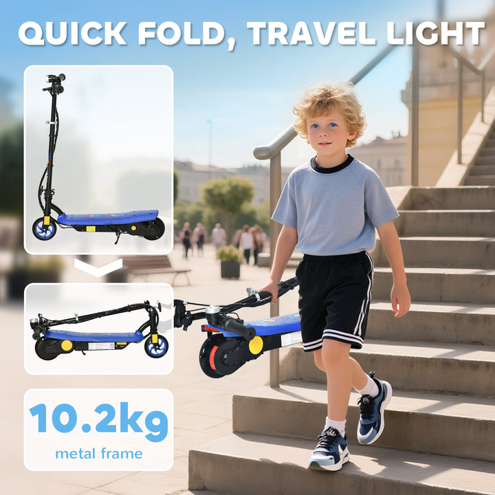 MCL Foldable Electric Scooter, with LED Headlights, for Ages 7-14 Years, Blue
