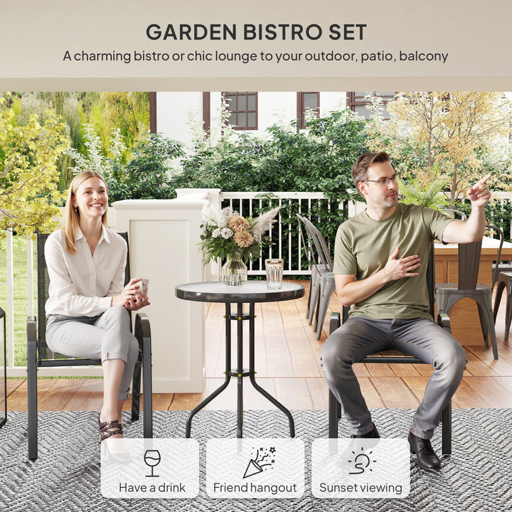 Three-Piece Outdoor Garden Set - Black