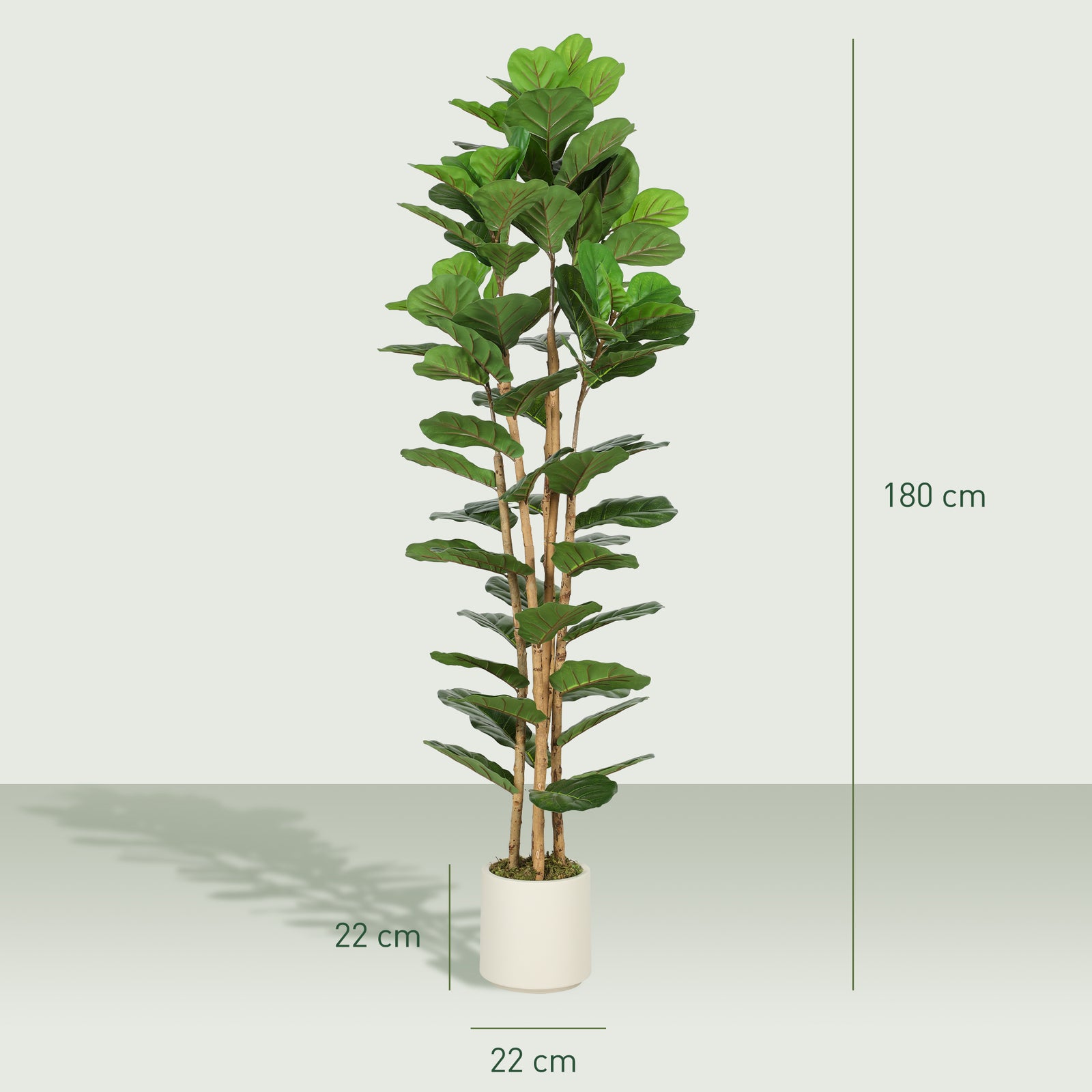 180cm Artificial Fiddle Leaf Fig Tree - Green