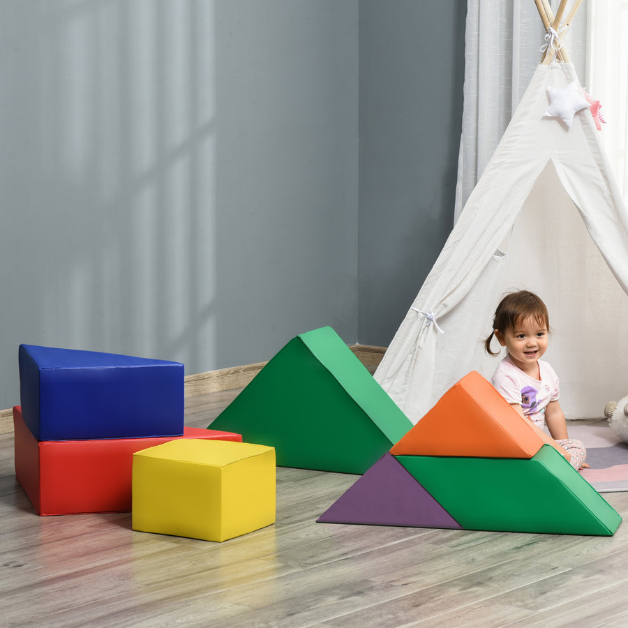 7 Piece Kids Soft Foam Puzzle Play Set Interlocking Toddler Learning Blocks Comfortable Safe Floor Indoor Outdoor Active Play Structure