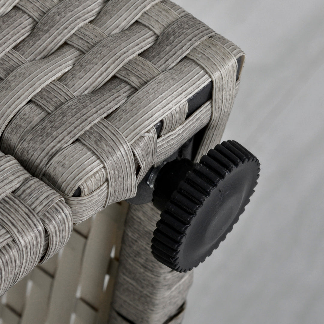 Six-Piece Rattan Sofa Set, with Glass-Top Table - Mixed Grey
