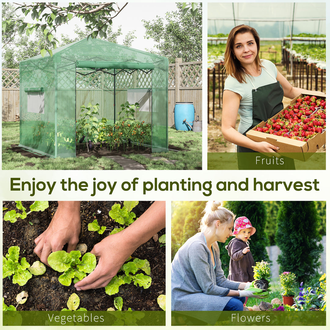 MCL Pop-up Small Greenhouse, Outdoor Walk-in Tomato Greenhouse with Carrying Bag, PE Cover, Steel Frame, Green, 2.4L x 1.8W x 2.4H m