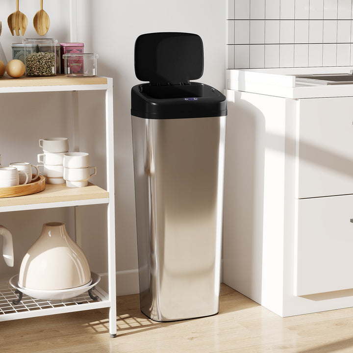 50L Stainless Steel Sensor Bin - Silver Tone