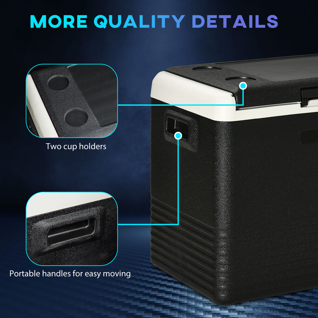 50L Car Refrigerator, Portable Compressor Car Fridge Freezer, Electric Cooler Box with 12/24V DC and 110-240V AC for Camping, Driving, Picnic, Down to -20℃