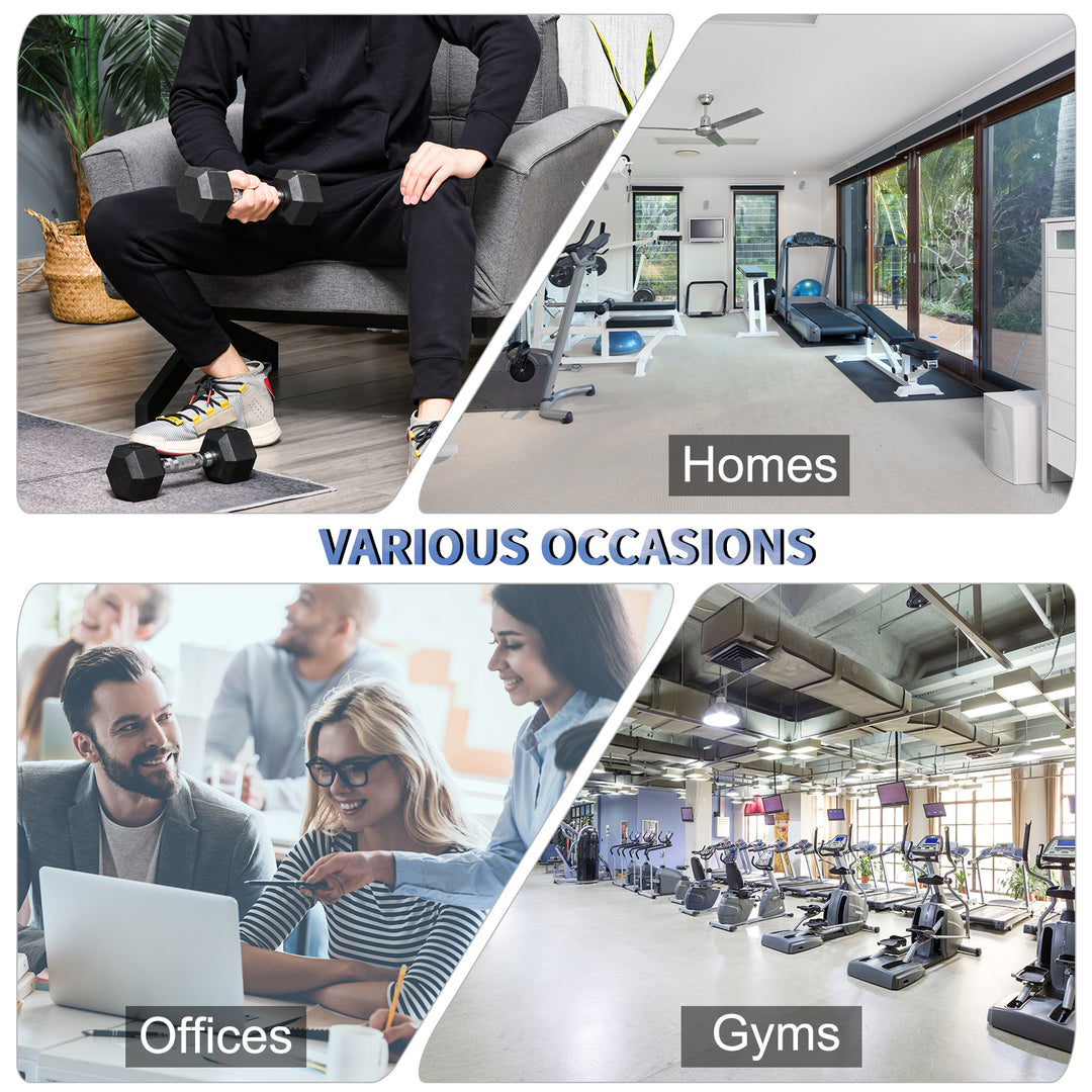 MCL 2x5kg Rubber Dumbbell Sports Hex Weights Sets Gym Fitness Lifting Home