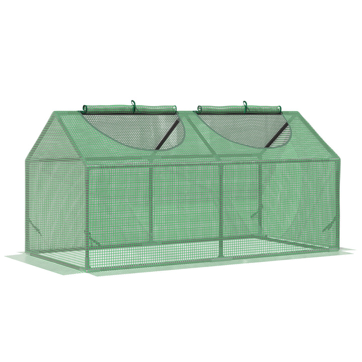 MCL Mini Greenhouse, Small Plant Grow House for Outdoor with Durable PE Cover, Observation Windows, 120 x 60 x 60 cm, Green