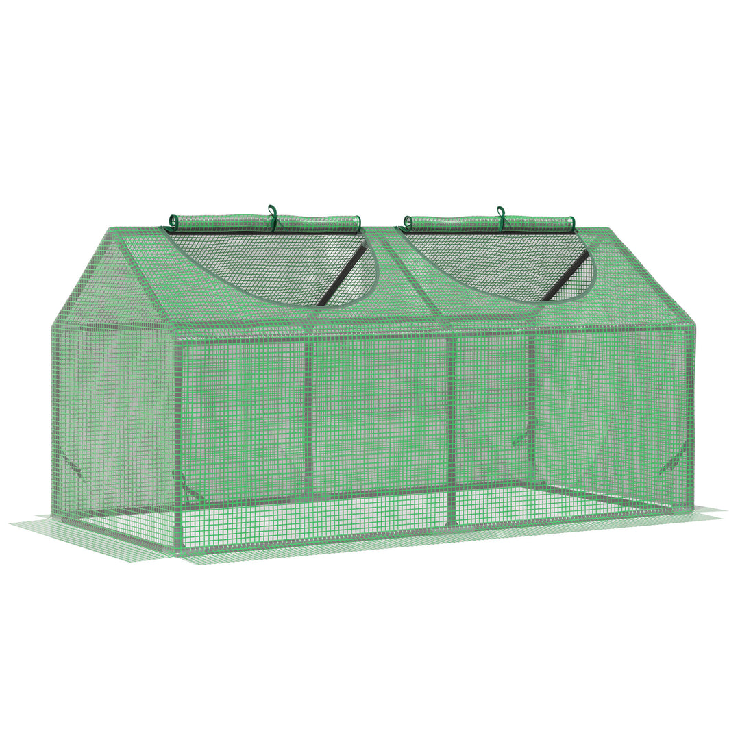 Mini Greenhouse, Small Plant Grow House for Outdoor with Durable PE Cover, Observation Windows, 120 x 60 x 60 cm, Green
