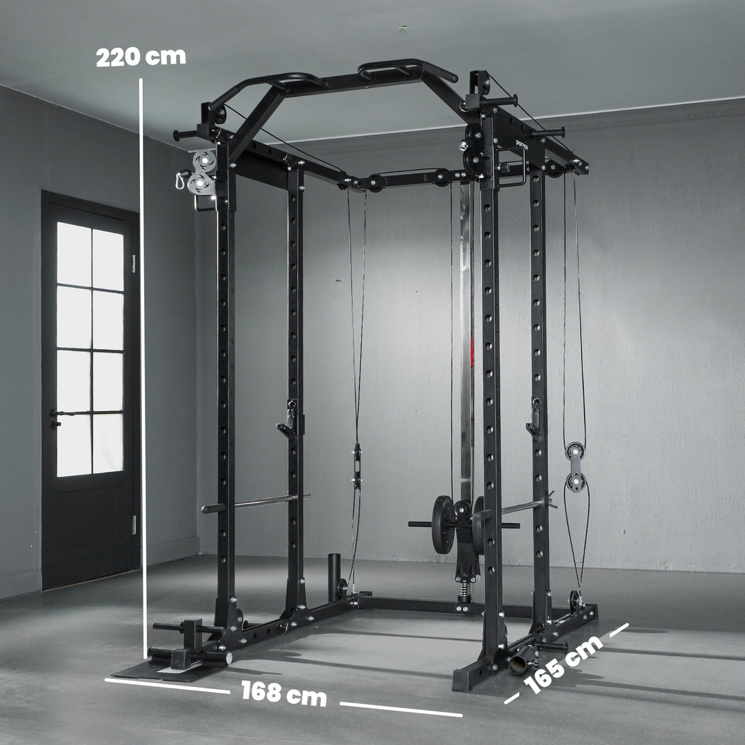 Lat Pull-Down Home Gym Machine with Cable Crossover for Home Strength Training