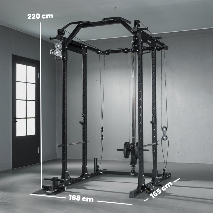 Lat Pull-Down Home Gym Machine with Cable Crossover for Home Strength Training