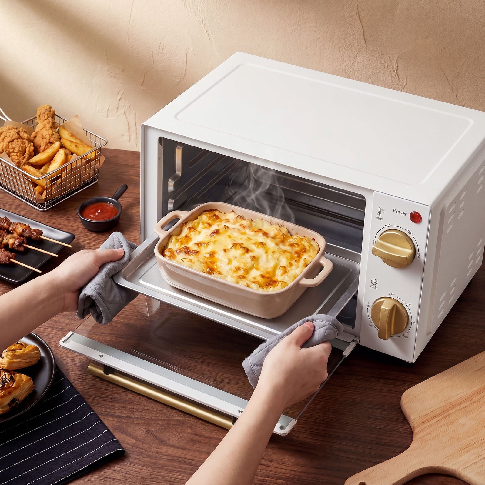 Mini Oven, 9L Countertop Electric Grill, Toaster Oven with Adjustable 