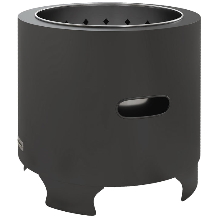Smokeless Fire Pit, 45cm Portable Wood Burning Firepit, Round Metal Bo