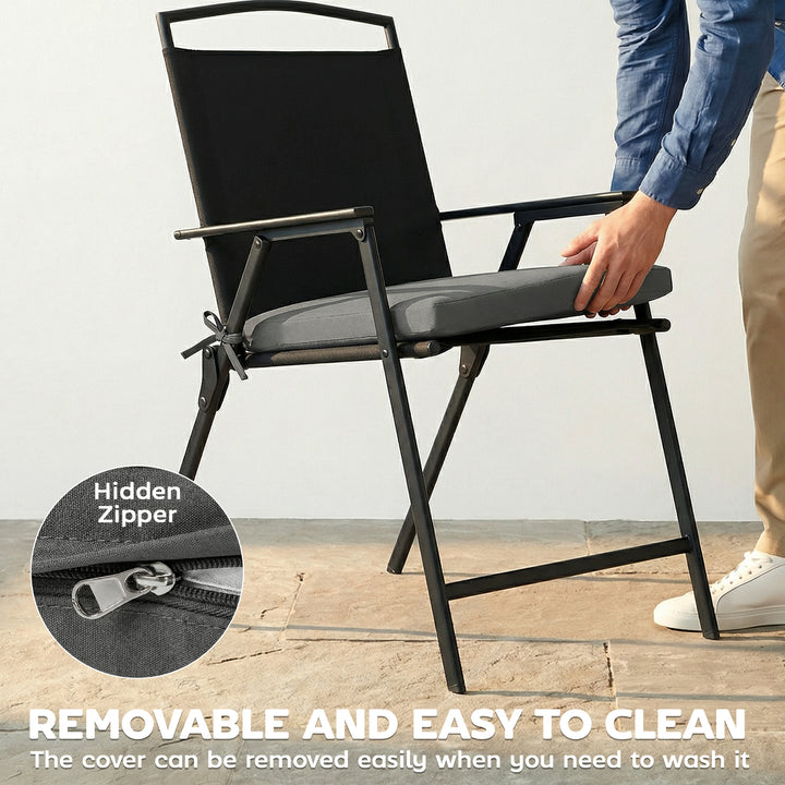 Set of 6 Outdoor Seat Cushions with Machine Washable Cover, Water Repe