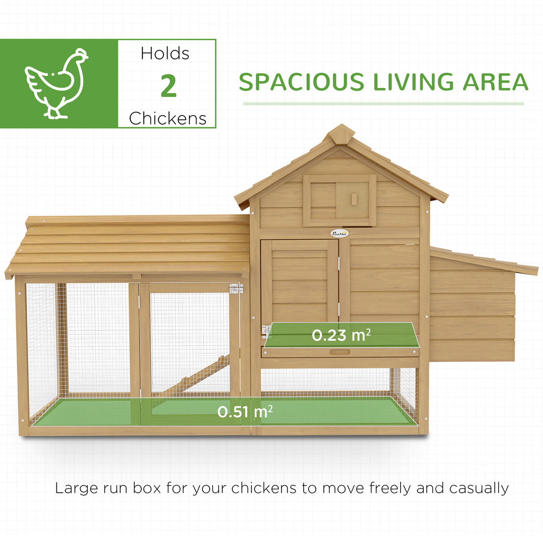 MCL Small Chicken Coop with Run Hen House Poultry Coops Cages Nesting Box Wood 150.5 x 54 x 87cm