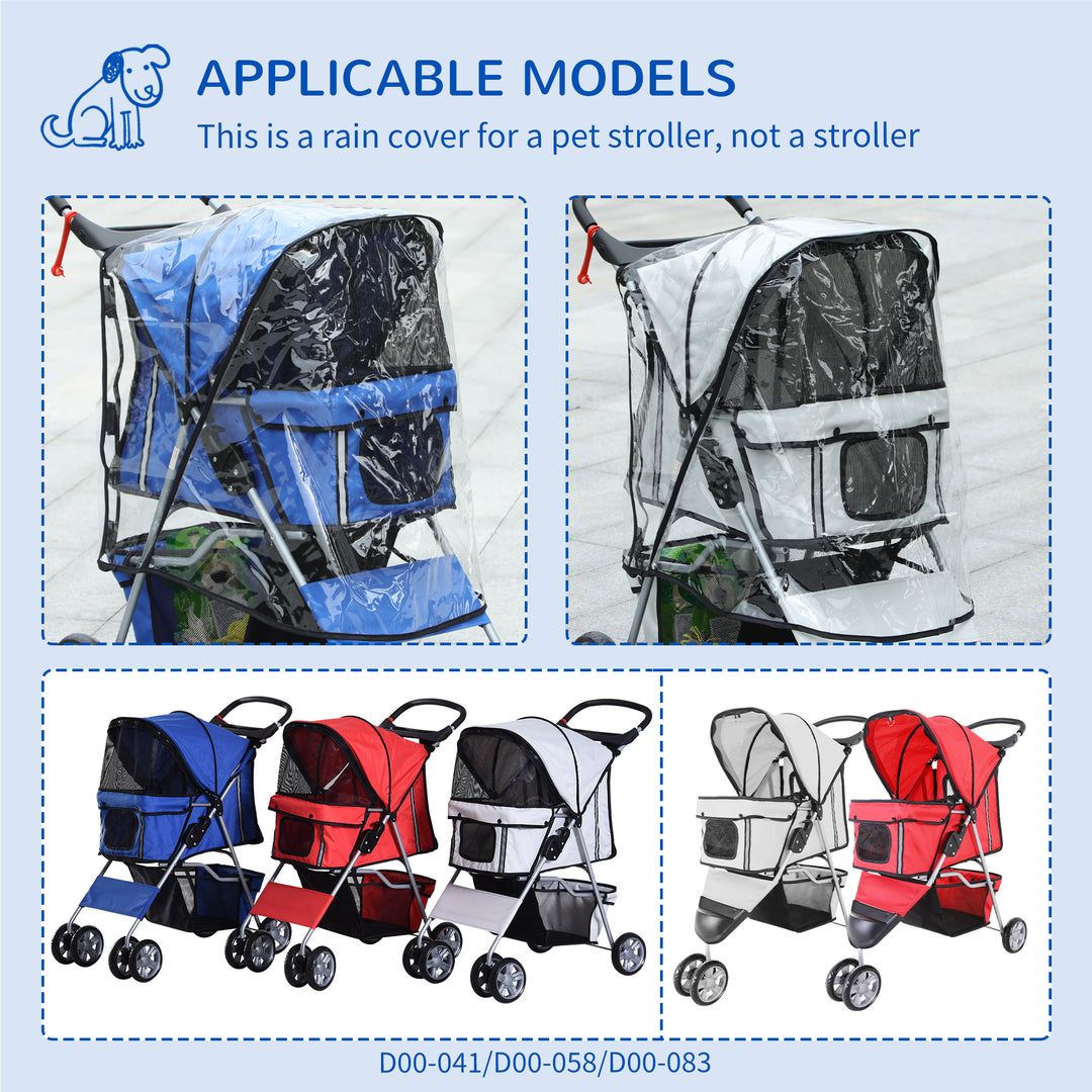 Dog Stroller Rain Cover, Cover for Dog Pram Stroller Buggy w/ Rear Side Entry