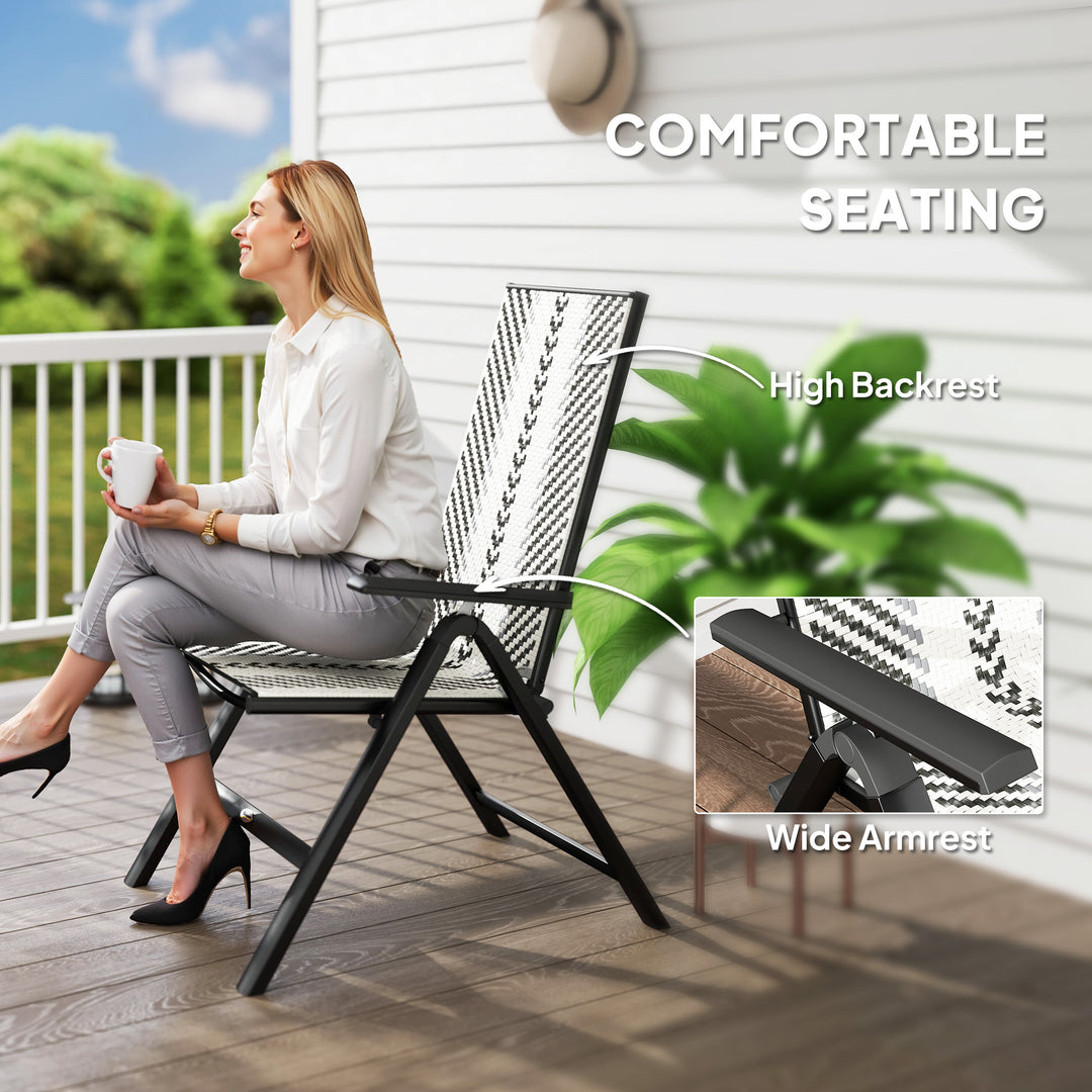 Rattan Reclining Garden Chairs - Grey