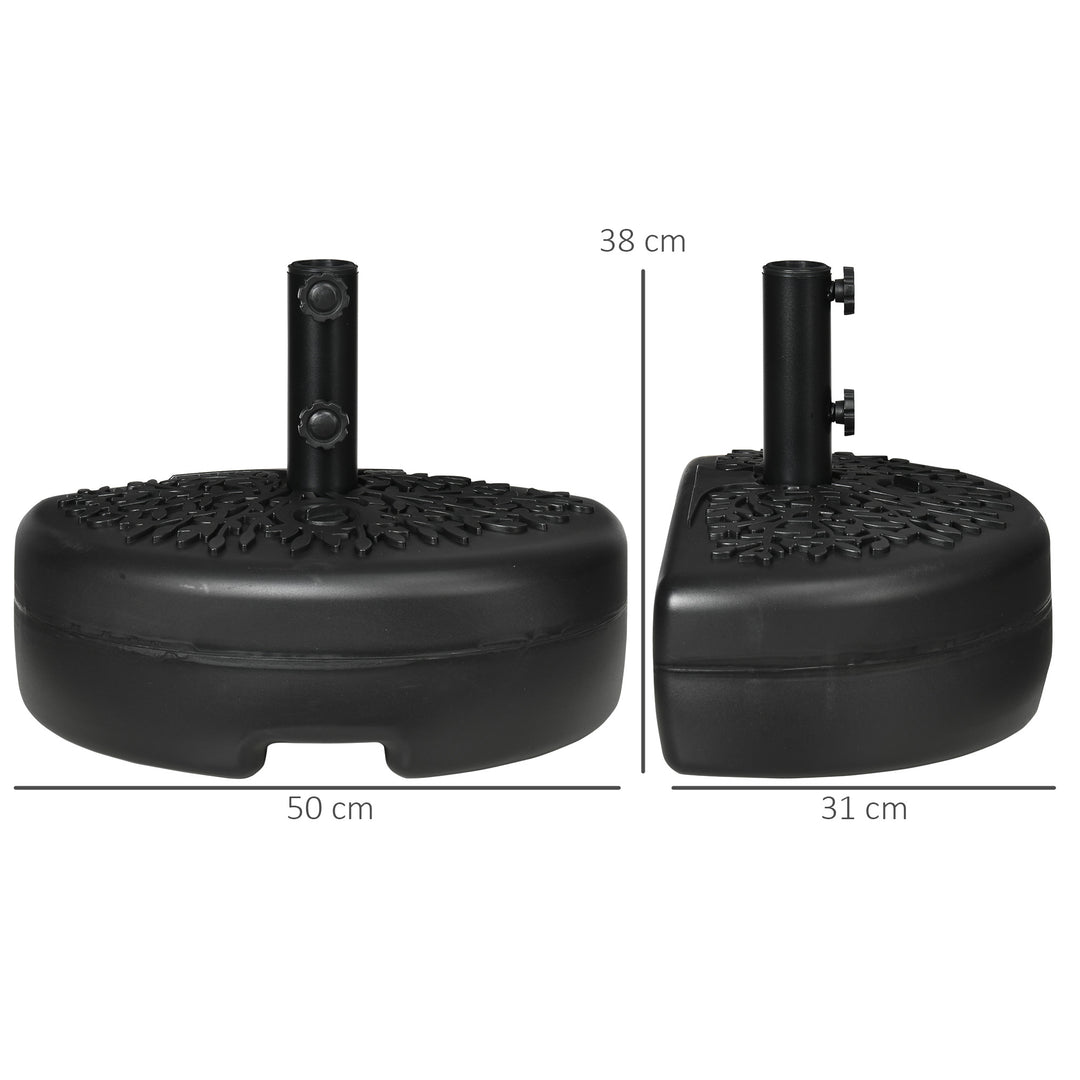 Water/Sand Fillable Half Parasol Umbrella Base - Black