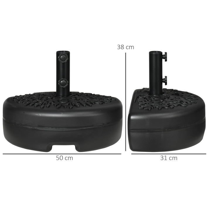 Water/Sand Fillable Half Parasol Umbrella Base - Black
