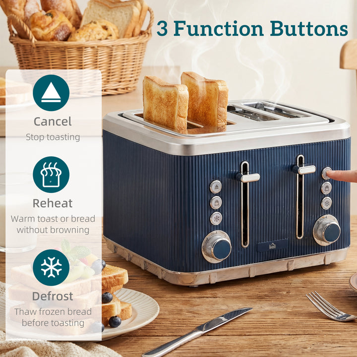 Electric Stainless Steel Kettle and Toaster Set, 3000W 1.7L UK Strix T