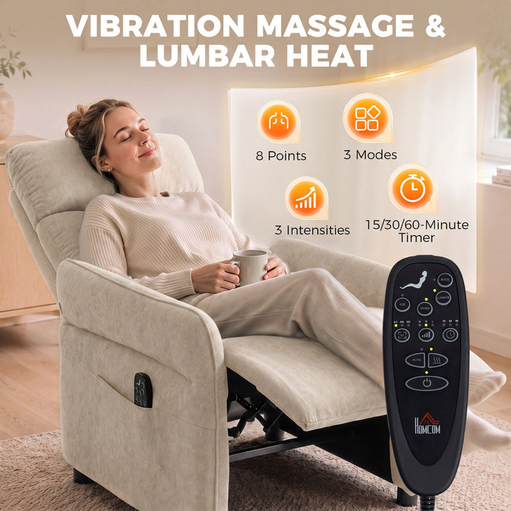 Recliner Armchair, Push Back Recliner Chair with Massage &amp; Heat - view 4