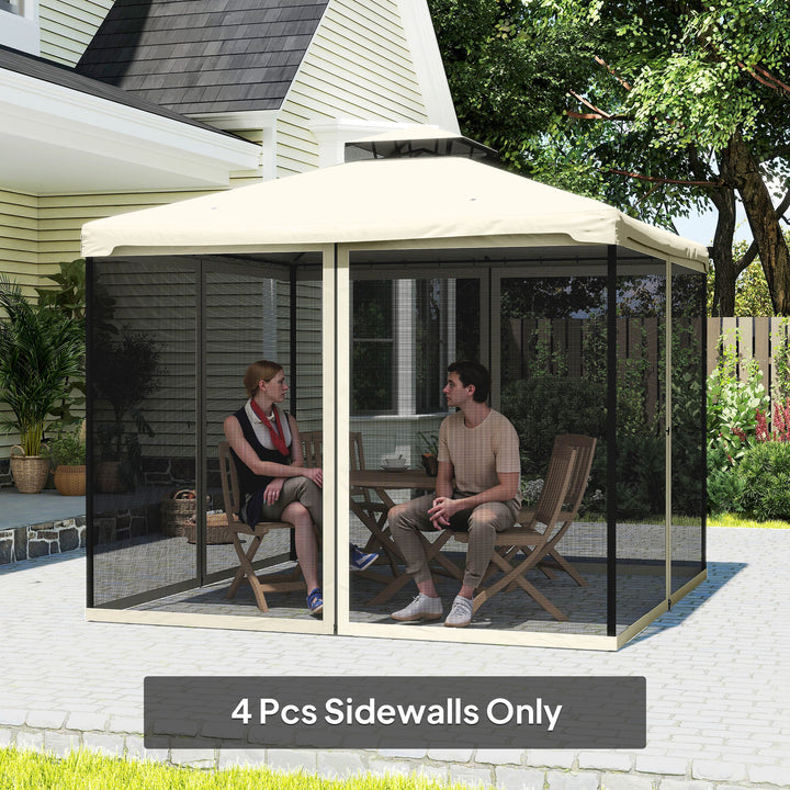302 x 207cm Universal Replacement Mesh Sidewall Netting for Patio Gazebos and Canopy Tents, (Sidewall Only) Beige
