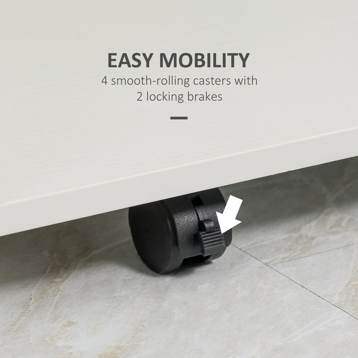 MCL Multi-Storage Compact Work Desk, with Wheels - White