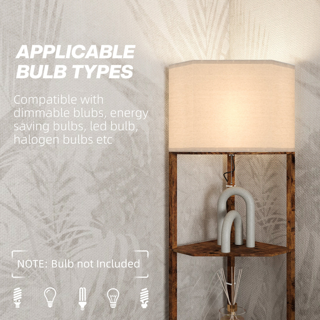 MCL Corner Floor Light, with Shelves - Wood-Effect