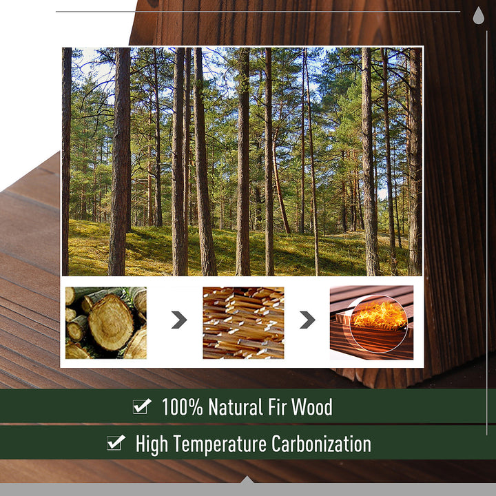 MCL Wooden Garden Wishing Well Fountain Barrel Waterfall Rustic Wood with Pump Garden Décor Ornament