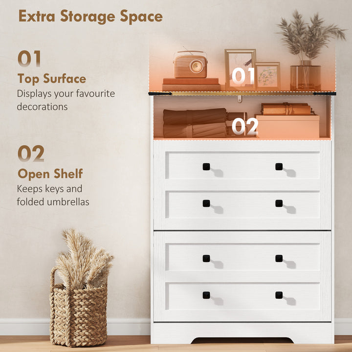 Shoe Cabinet with 2 Flip Drawers, Narrow Shoe Storage Cabinet, White