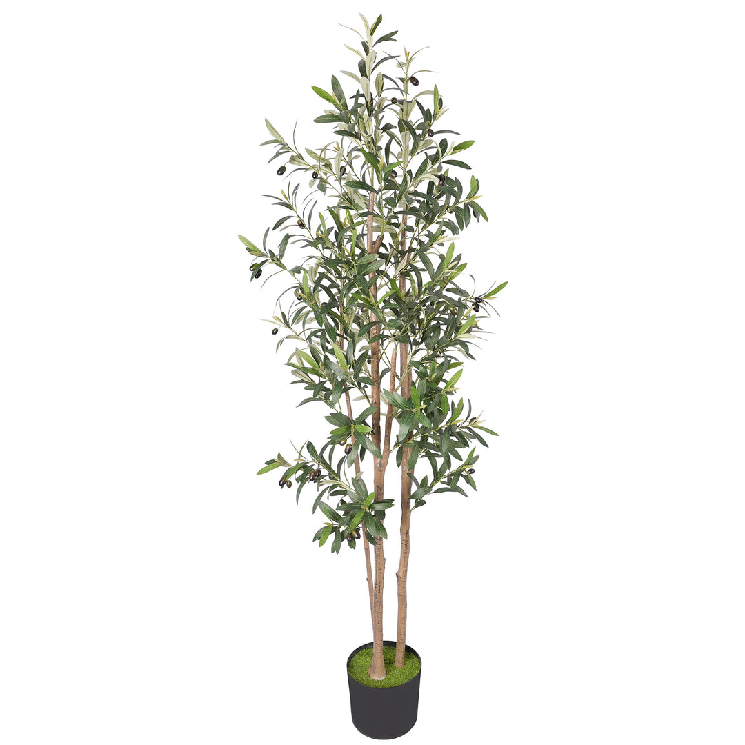 Decorative Artificial Plant, 175 cm Silk Olive Tree with 787 Leaves in