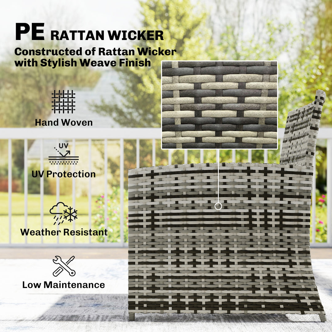 6 Piece Rattan Garden Furniture, Space-Saving Patio Furniture Set with