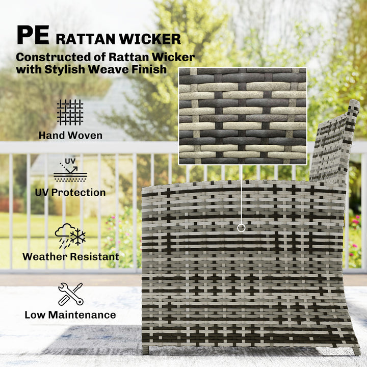 6 Piece Rattan Garden Furniture, Space-Saving Patio Furniture Set with