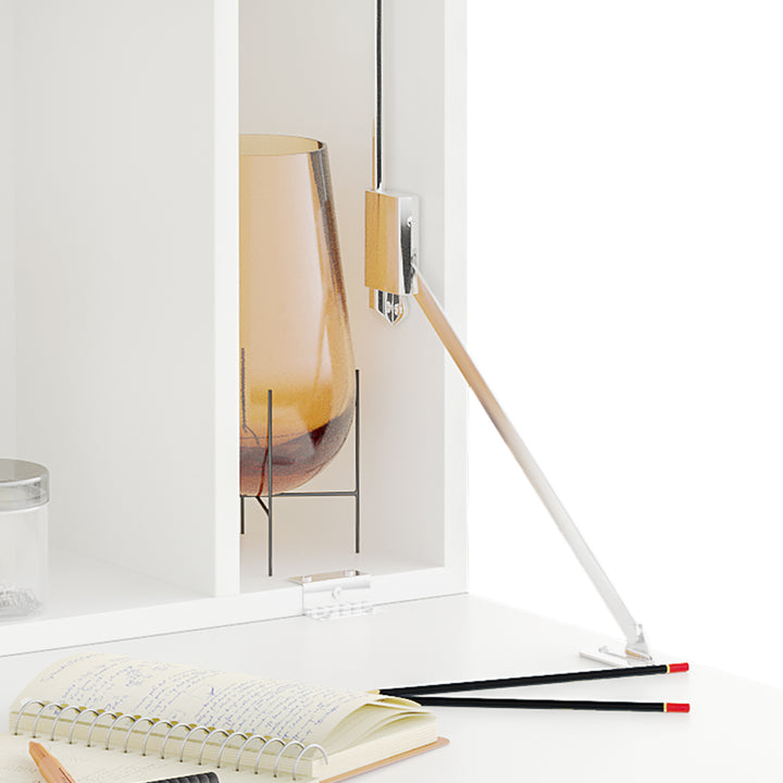 Wall Mounted Table, Drop Leaf Floating Laptop Desk with Space Saving Storage Compartments for Home Office and Study, 77cm x 20cm x 51cm, White