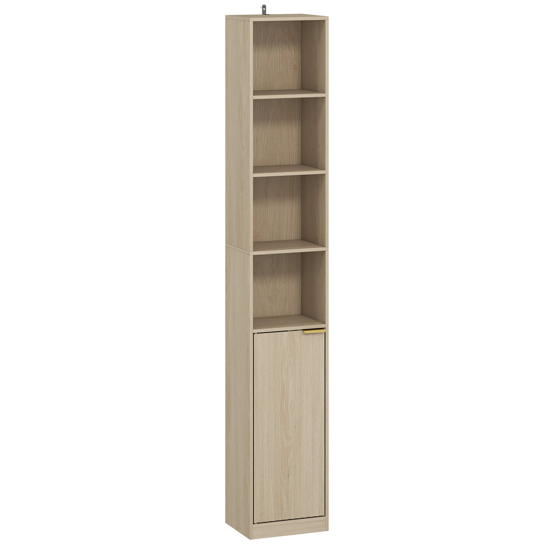 Bookcase Adjustable Shelf Bookshelf Anti-Tip Hardware 6-Tier Storage C