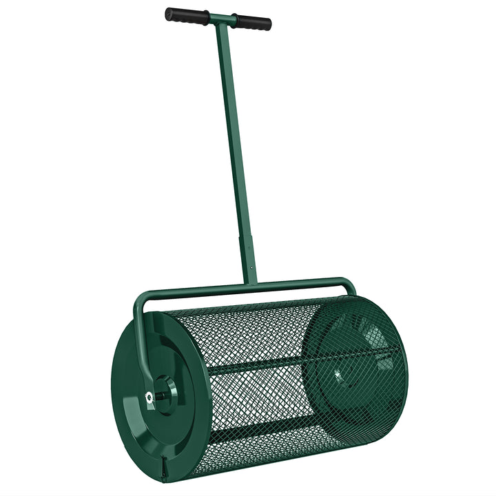 Compost Spreader, 24" Peat Moss Spreader with Height Adjustable T Shap