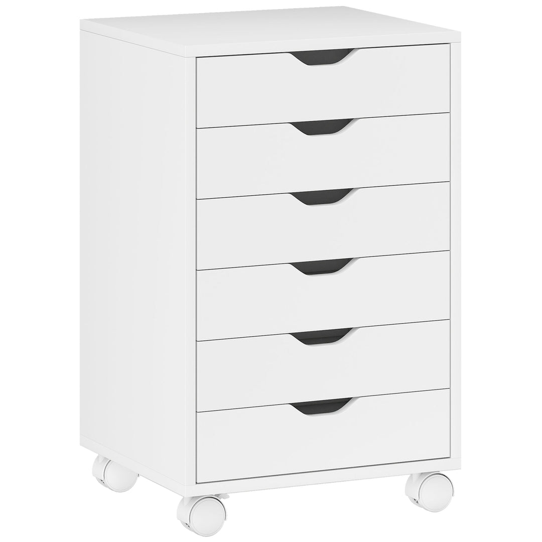 6 Drawer Vertical File Cabinet, Mobile Filing Cabinet with Quiet Drawe
