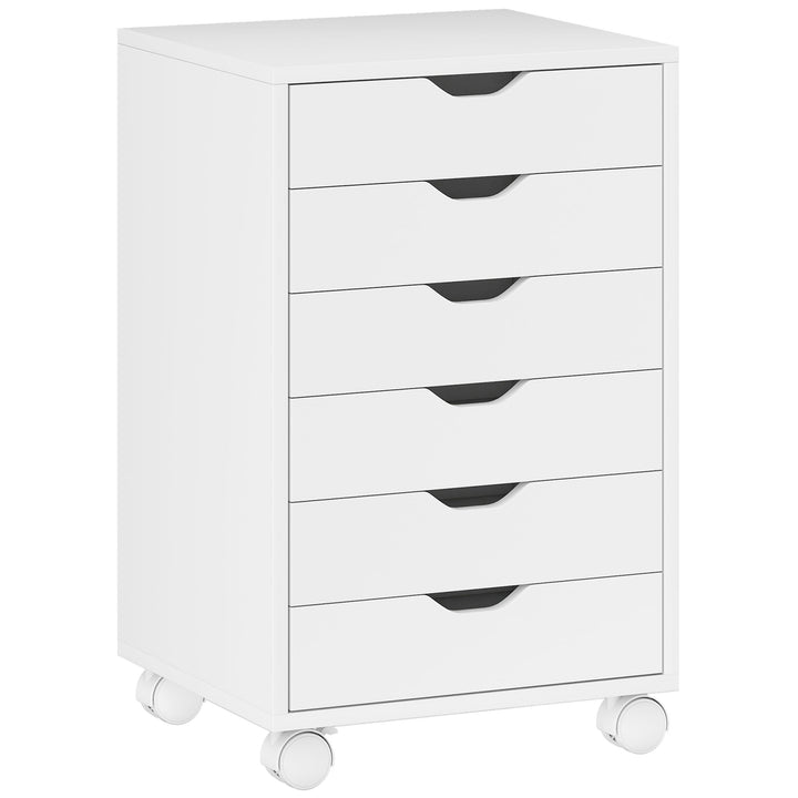 6 Drawer Vertical File Cabinet, Mobile Filing Cabinet with Quiet Drawe