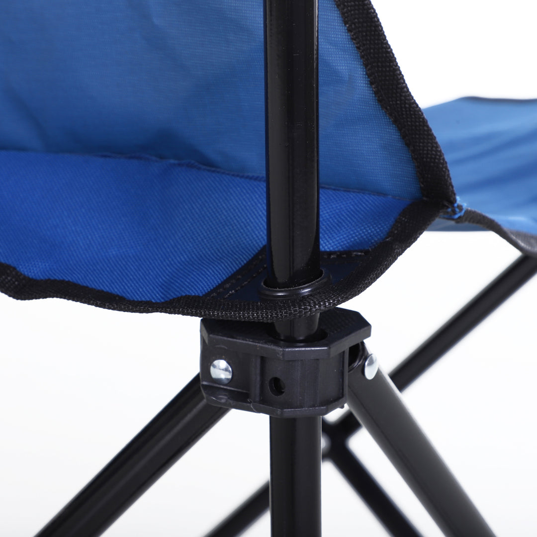 MCL 6 Seat Folding Sports Bench Portable Sports Team Bench Spectator Chair with Cooler Bag and Carrying Bag for Outdoor Picnic Camping - Blue