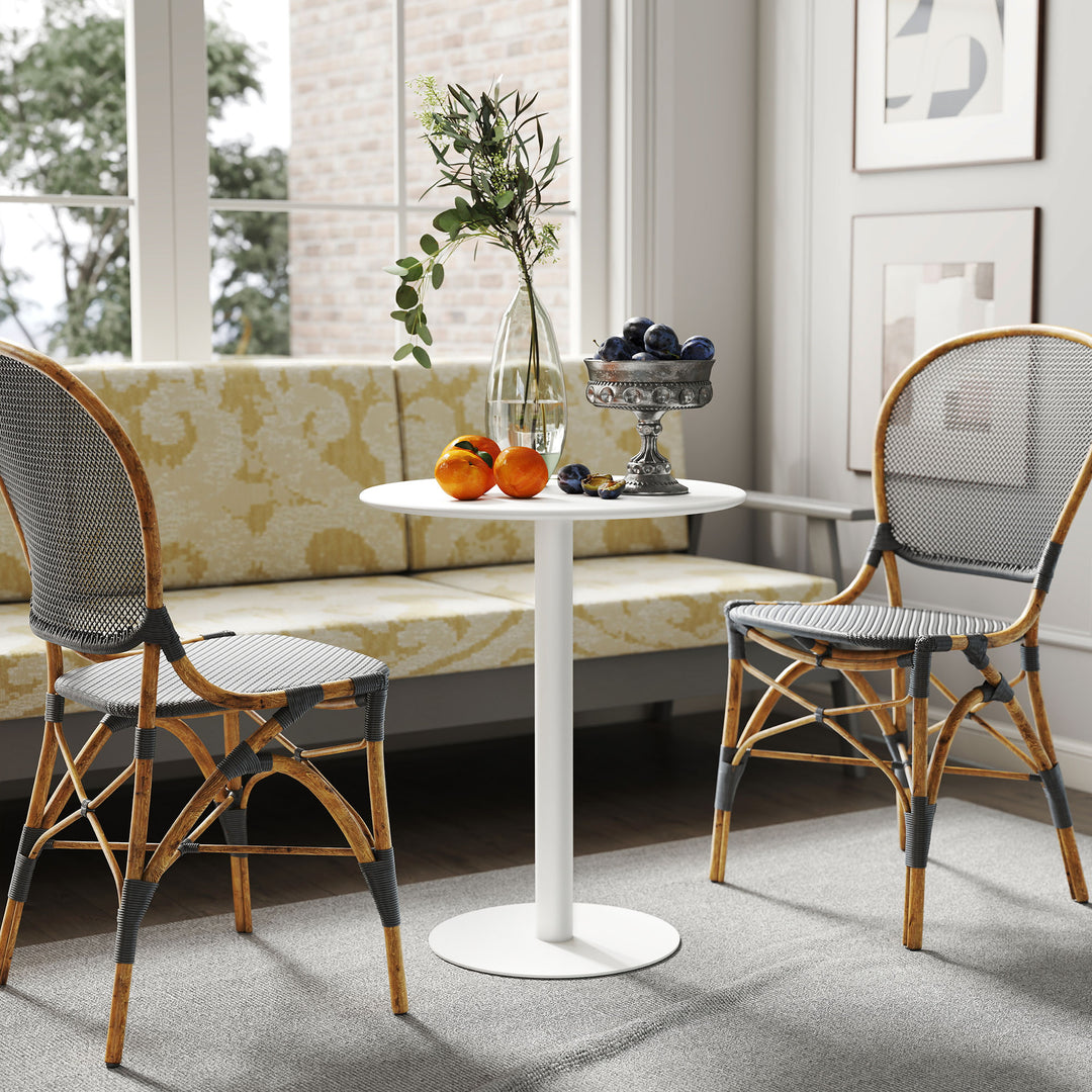 Dining Table, Round Kitchen Table with Steel Base for Living Room, Dining Room, 60 x 60 x 72cm