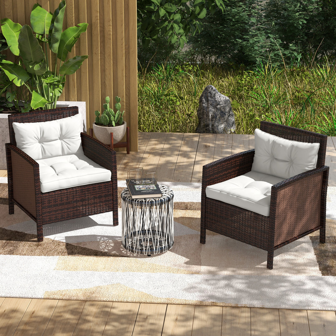 2-Piece Seat Cushions Back Pillows Replacement, Patio Chair Cushions Set for Indoor Outdoor, White