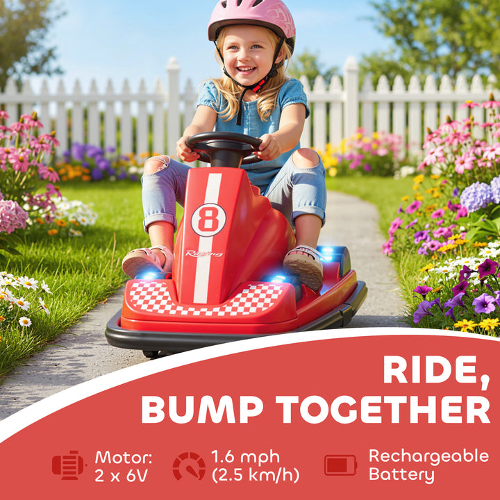 Kids Bumper Car, 360° Rotation Spin Electric Walzer Car with LED Light