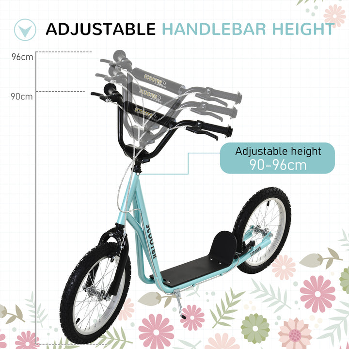 Kick Scooters for Kids with Adjustable Height, Anti-Slip Deck, Dual Brakes, Rubber Tyres, for Boys and Girls Aged 5+ Years Old - Blue